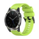 For Garmin Quatix 5 Sapphire 22mm Horizontal Texture Silicone Watch Band with Removal Tool(Lime Green) - 1