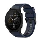 For Garmin Forerunner 955 22mm Horizontal Texture Silicone Watch Band with Removal Tool(Navy Blue) - 1