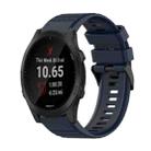 For Garmin Forerunner 945 22mm Horizontal Texture Silicone Watch Band with Removal Tool(Navy Blue) - 1