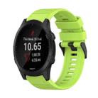 For Garmin Forerunner 945 22mm Horizontal Texture Silicone Watch Band with Removal Tool(Lime Green) - 1