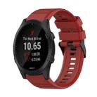 For Garmin Forerunner 945 22mm Horizontal Texture Silicone Watch Band with Removal Tool(Red) - 1