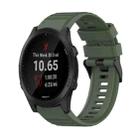 For Garmin Forerunner 935 22mm Horizontal Texture Silicone Watch Band with Removal Tool(Army Green) - 1