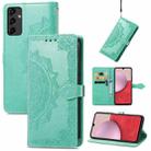 For Samsung Galaxy A14 5G Mandala Flower Embossed Leather Phone Case(Green) - 1