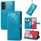 For Samsung Galaxy A14 5G Mandala Flower Embossed Leather Phone Case(Blue) - 1