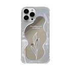 For iPhone 14 Pro Max Color Painted Mirror Phone Case(Leaf) - 1