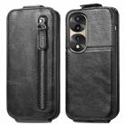 For Honor 70 Pro Zipper Wallet Vertical Flip Leather Phone Case(Black) - 1