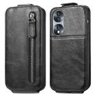 For Honor 70 Zipper Wallet Vertical Flip Leather Phone Case(Black) - 1