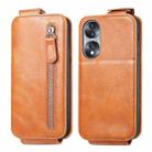 For Honor 70 Zipper Wallet Vertical Flip Leather Phone Case(Brown) - 1