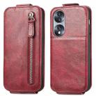 For Honor 70 Zipper Wallet Vertical Flip Leather Phone Case(Red) - 1