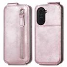 For Huawei nova 10 Zipper Wallet Vertical Flip Leather Phone Case(Rose Gold) - 1
