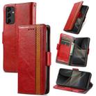 For Samsung Galaxy A14 5G CaseNeo Splicing Dual Magnetic Buckle Leather Phone Case(Red) - 1