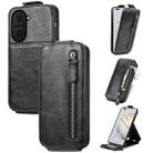 For Huawei Nova 10 Pro Zipper Wallet Vertical Flip Leather Phone Case(Black) - 1