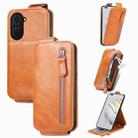 For Huawei Nova 10 Pro Zipper Wallet Vertical Flip Leather Phone Case(Brown) - 1