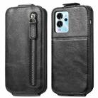 For ZTE Blade V40 Pro Zipper Wallet Vertical Flip Leather Phone Case(black) - 1