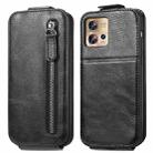 For Motorola Edge 30 Fusion Zipper Wallet Vertical Flip Leather Phone Case(Black) - 1