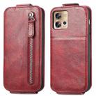 For Motorola Edge 30 Fusion Zipper Wallet Vertical Flip Leather Phone Case(Red) - 1