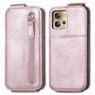 For Motorola Edge 30 Fusion Zipper Wallet Vertical Flip Leather Phone Case(Rose Gold) - 1