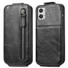 For Motorola Moto E22i Zipper Wallet Vertical Flip Leather Phone Case(Black) - 1