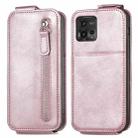 For Motorola Moto G72 Zipper Wallet Vertical Flip Leather Phone Case(Rose Gold) - 1