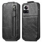 For Motorola Moto Edge 30 Ultra Zipper Wallet Vertical Flip Leather Phone Case(Black) - 1