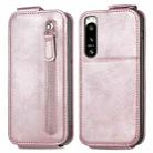 For Sony Xperia 5 IV Zipper Wallet Vertical Flip Leather Phone Case(Rose Gold) - 1