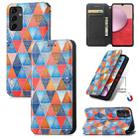 For Samsung Galaxy A14 5G CaseNeo Colorful Magnetic Leather Phone Case(Rhombus Mandala) - 1