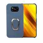 For Xiaomi Poco X3 Pro / Poco X3 / X3 NFC  Ring Holder Litchi Texture Genuine Leather Phone Case(Blue) - 1