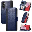For Samsung Galaxy A14 5G Grid Leather Flip Phone Case(Blue) - 1