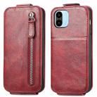 For Xiaomi Redmi A1 Zipper Wallet Vertical Flip Leather Phone Case(Red) - 1