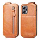 For Xiaomi Redmi Note 11T Zipper Wallet Vertical Flip Leather Phone Case(Brown) - 1
