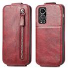 For ZTE Axon 30S Zipper Wallet Vertical Flip Leather Phone Case(Red) - 1