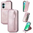 For Realme C33 Zipper Wallet Vertical Flip Leather Phone Case(Rose Gold) - 1