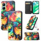 For Realme C33 CaseNeo Colorful Magnetic Leather Phone Case(Colorful Cloud) - 1