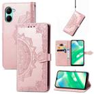 For Realme C33 Mandala Flower Embossed Leather Phone Case(Rose Gold) - 1