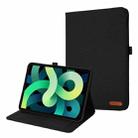 For iPad 10th 10.9 2022 Fabric Leather Tablet Case with Name Card Clip(Black) - 1