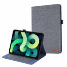 For iPad 10th 10.9 2022 Fabric Leather Tablet Case with Name Card Clip(Blue) - 1