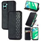 For Realme C33 Cubic Grid Pressed Magnetic Leather Phone Case(Black) - 1