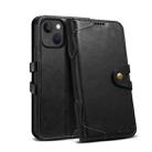 Suteni Calf Texture Buckle Wallet Leather Phone Case For iPhone 14 Plus(Black) - 1