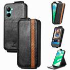 For Realme C33 Splicing Wallet Card Holder Vertical Flip Leather Phone Case(Black) - 1