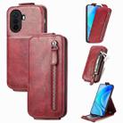 For Huawei Nova Y70 Zipper Wallet Vertical Flip Leather Phone Case(Red) - 1