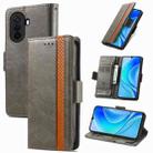 For Huawei  Nova Y70 CaseNeo Splicing Dual Magnetic Buckle Leather Phone Case(Gray) - 1