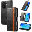 For Huawei Enjoy 50 CaseNeo Splicing Dual Magnetic Buckle Leather Phone Case(Black) - 1