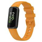 For Fitbit Inspire 3 Solid Color Silicone Watch Band, Size:L(Yellow) - 1