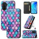 For Huawei Nova Y70 CaseNeo Colorful Magnetic Leather Phone Case(Purple Scales) - 1