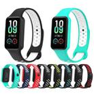 For Amazfit Band 7 Loop Two-Color Breathable Silicone Watch Band(Black+White) - 3