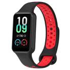 For Amazfit Band 7 Loop Two-Color Breathable Silicone Watch Band(Black+Red) - 1