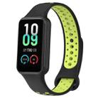 For Amazfit Band 7 Loop Two-Color Breathable Silicone Watch Band(Black+Lime) - 1