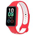 For Amazfit Band 7 Loop Two-Color Breathable Silicone Watch Band(Red+White) - 1