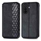 For Huawei Enjoy 50 Cubic Grid Pressed Magnetic Leather Phone Case(Black) - 2