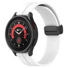 For Huawei Watch GT3 Pro 43mm 20mm Solid Color Magnetic Clasp Silicone Watch Band(White) - 1